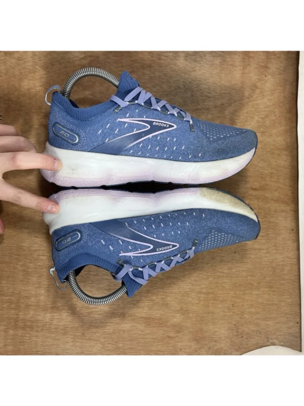 Brook Glycerin 20 Stealthfit Women Size 9 Blue Athletic Running Shoes Lace Up